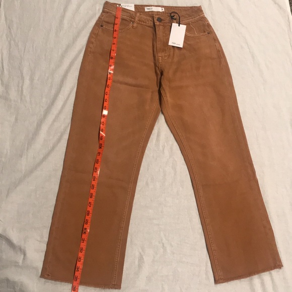 Piper and Scoot “Haylen” Mid Rise Crop Wide Leg Jeans Mustard/Rust 25 - Picture 14 of 16